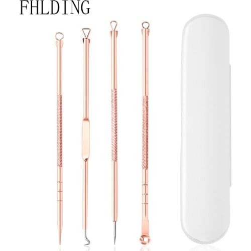 4Pcs/Set Blackhead Acne Comedone Removal Needles Pimple Belmish Extractor Remover Tool Spot Comedone Pin Kits for Face Clean