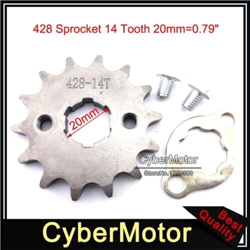 428 14 Tooth 20mm Front Engine Sprocket Gear For 50cc-160cc Dirt Pit Bike ATV Quad Motorcycle SSR Thumpstar XR50 CRF50 TTR