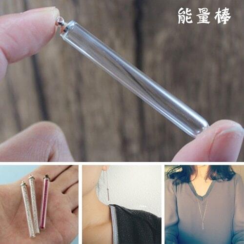 5PCS 50MM Long Clear Glass Tube Vials with Metal Caps Glass vial pendant glass bottle necklace pendant jewelry findings