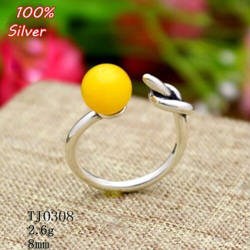 925 Sterling Silver Color 8MM Base Inlaid Wax Knot Ring Blanks Settings Adjustable Ring DIY Jewelry