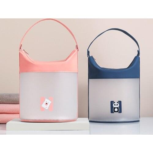 Large Capacity Women Transparent Cosmetic Bag TPU+PU Weekend Toiletry Storage Travel Portable Necessaire Handbags Accessories