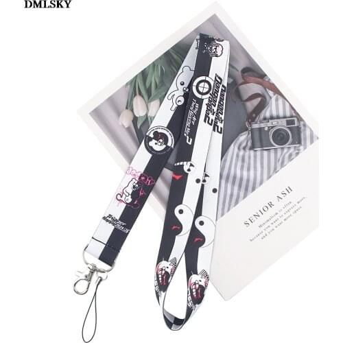 24pcs/lot MD061 DMLSKY Anime Lanyard Keychain Funny Lanyards for keys Badge ID Mobile Phone Rope Neck Straps Accessories Gifts