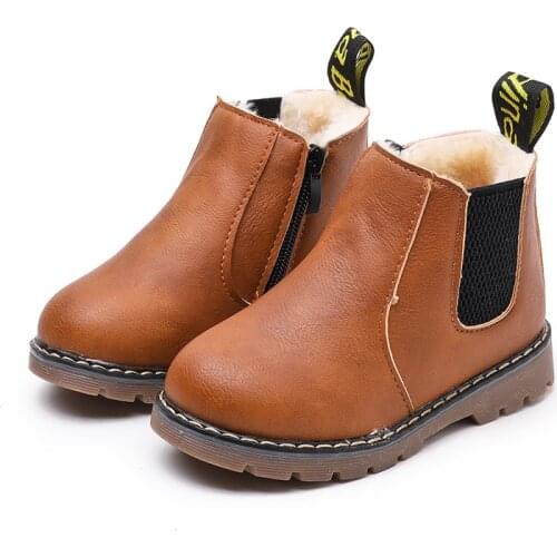 Children Snow Boots 2019 Autumn Thickening Cotton Shoes Boys Girls Waterproof Non-slip Ankle Boots Kids Leather Boots Fashion