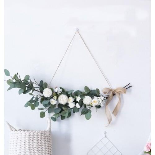 Eucalyptus Garland Leaves Vine Silk Leaf Artificial Greenery Fake Rattan Wreath Wedding Decor Wall Hanging Artificial Plants Ivy