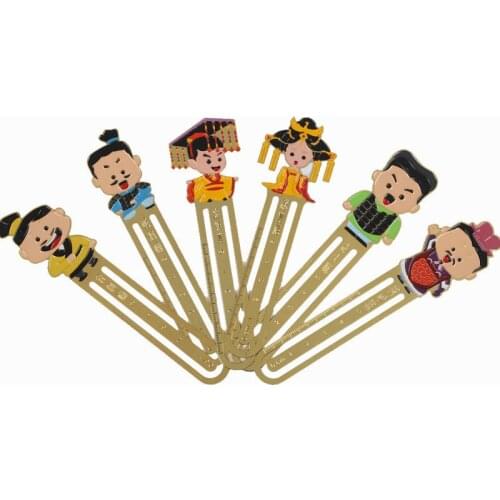 Chinese Style Character Bookmark Exquisite Antique Brass Metal Bookmarks Court Gift Pagination Mark Book Clip School Supplies