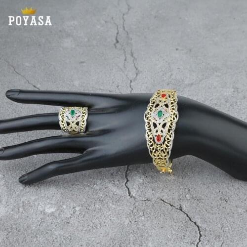 Moroccan Caftan wedding gold jewelry set green stone fashion jewelry set copper high quality jewelry set