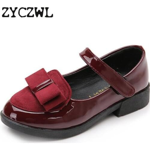 Girls Leather Shoes For Children Wedding Dress Princess School Shoes Kids Summer Bow-knot Black Student Sandals Korean Fashion
