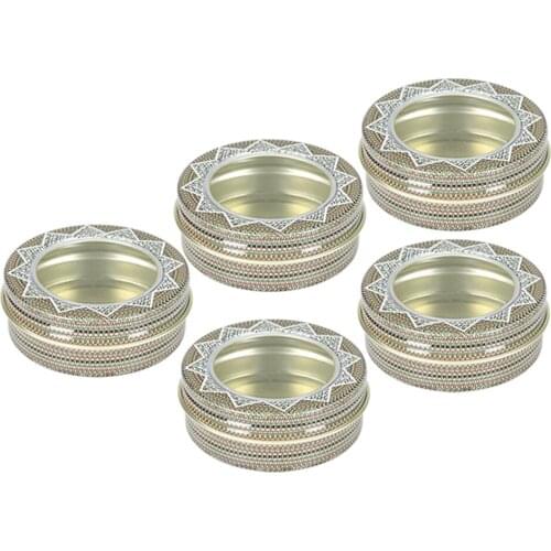 Refillable Aluminium Tin Balm Pots Cosmetic Make Up Jar Round Cream Containers 5 Pieces