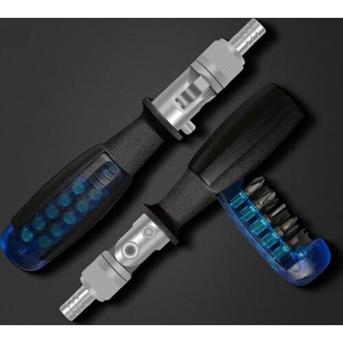Multi-angle Adjustable Ratchet Screwdriver S2 Material Waterproof and Rust-proof Compact Screwdrivers 10pcs Bits Screwdriver Set