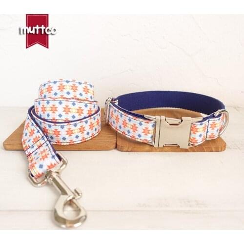 MUTTCO retailing self-designed environmental fashionable dog accessories set THE LANTERN dog collar and leash 5 sizes UDC056