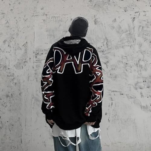 Hooded Sweater Mens Loose Fashion Brand Coat Autumn Coat High Street Korean Fashion Hip Hop