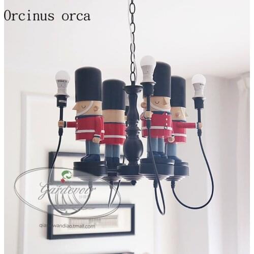 Creative English soldiers chandeliers boys girls childrens rooms bedrooms cartoon dolls chandeliers free shipping