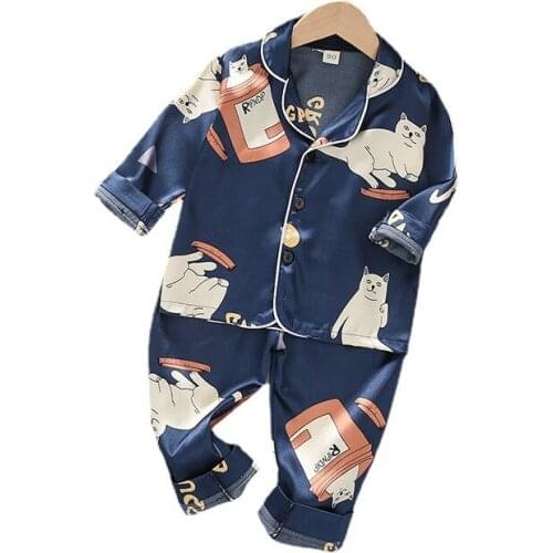 New Summer Children Cartoon Pajamas Baby Boys Girls Fashion Shirt Pants 2Pcs/sets Toddler Casual Sleepwear Kids Infant Clothes