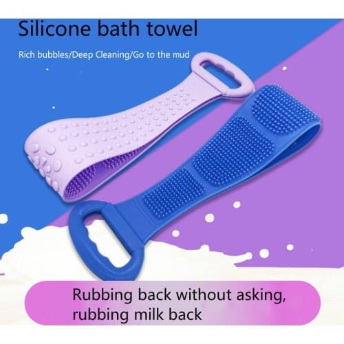 New Magic Silicone Brushes Bath Towels Rubbing Back Mud Peeling Body Massage Shower Extended Scrubber Skin Clean Shower Brushes