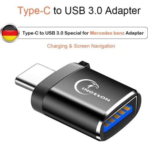 Type C to USB 3.0 Adapter Charge Data Converter for Mercedes Benz CLA GLA/B/C/E/S/K Class W204 W205 W211 W212 A250/200 C300 W177