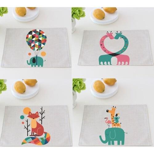 Coasters Cotton Linen printed Table Insulation Pad Waterproof oil Resistant Table Placemats Coffee Table Mat