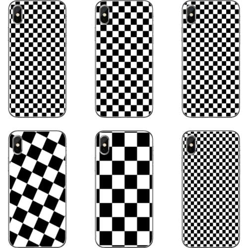Black and White Plaid For Huawei Mate 20 10 9 P30 P20 P10 P9 pro Lite P Smart plus 2019 Transparent cover case