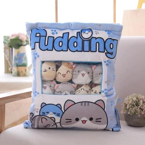 Pudding Bag Food Toy Mini Animals Balls Yellow Chick Cat Dinosaur Pink Bunny 8 pcs Snack Zipper Bag Decor Pillow Cushion Girls