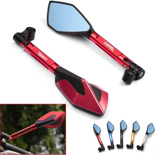 Logo For Honda CBR600rr Motorcycle Handlebar End Mirrors Anti Glare Bluish Hawk-Eye Rearview Mirrors CBR 600 RR 600RR All Years