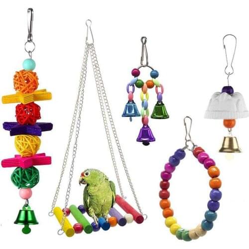 Bird Chewing Toy, Bird Hanging Bell Toy Pet Parrot Hammock Swing For Small Medium Birds