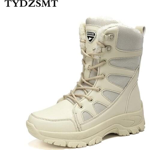 TYDZSMT Winter Snow Boots Women Warm Plush Mid-Calf Non-slip Ladies Booties Black Big Size 42 Platform Boots Women Botas Mujer