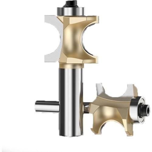1pcs 1/2 1/4 Inch Shank Arc Milling Cutter with Bearing for Wood Engraving Trimming Woodworking Tools Router Bits