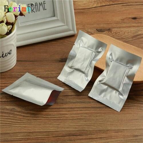 100pcs Pure aluminum vacuum food packaging bag 3 side sealing aluminum foil mask bag tea self sealing bag