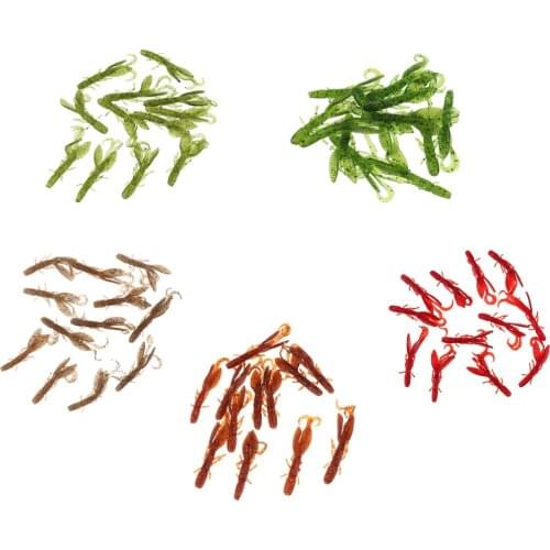 12pcs Soft Worm Lures Shrimp Artificial Fishing Baits Fast Sinking Lobster Crankbaits