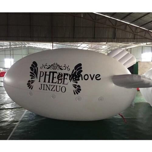 4m/13ft Advertising Inflatable White Airship,Inflatable Blimp with your LOGO,Inflatable Zeppelin