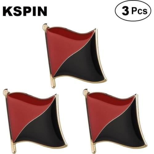Red Black Flag Lapel Pin Brooches Pins Flag badge Brooch Badges