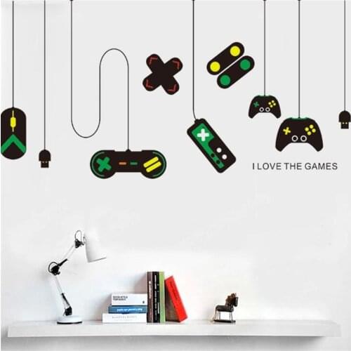 DIY I Love The Games Wall Sticker Game Controller Kids Room Decoration Vinyl Stickers Home Decor Wall Art Wall Decals