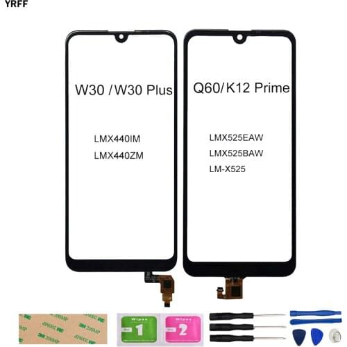 For LG Q60/K12 Prime LMX525BAW Touch Screen Digitizer For LG W30 Plus 6.26'' Front Touch Panel Sensor