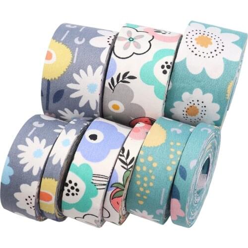 5 Yard printing double-sided thickening Wrapping Mobile Phone Straps Refreshing Flowers pattern Decoration Ribbon Various sizes