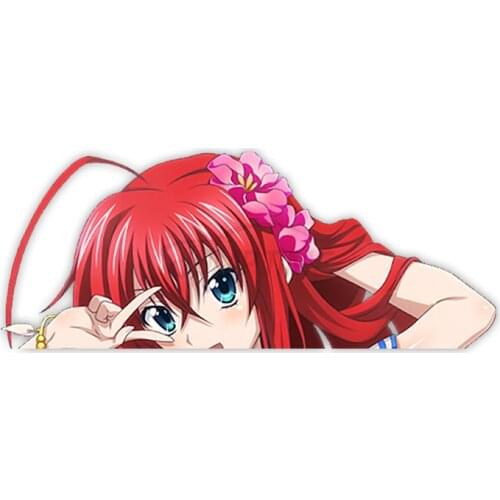 Creativity Car Sticker High School DxD Rias Gremory 220 Cute Anime Girl Peeker Vinyl Car Stickers and Decals Window Waifu PVC