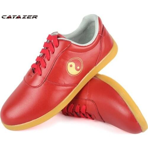 Catazer Unisex Spring Autumn Adult Cowhide True Leather Martial Arts Shoes Tai Chi Wushu Sneakers Kung Fu Shoes