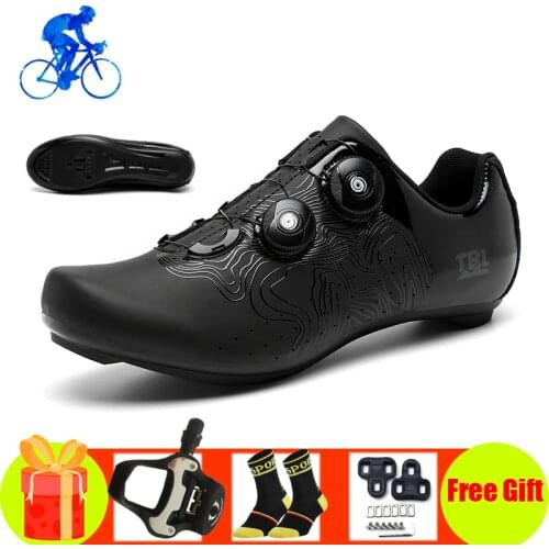 Road cycling sneakers breathable self-locking racing women road bike bicycle shoes add SPD-SL Pedals Athletic men road shoes