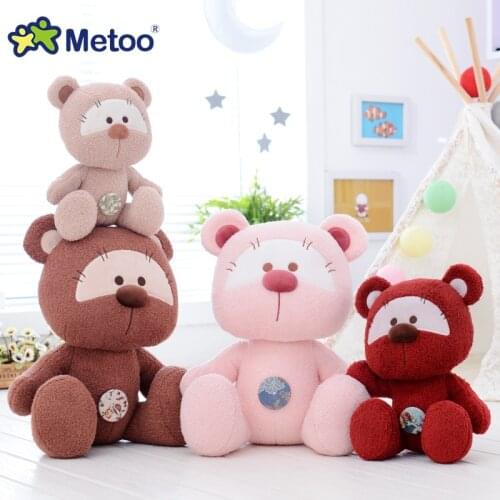 Metoo Doll Cute Cartoon Girls Baby Plush Stuffed Toys Soft Kawaii Bear Lovely Animals For Kid Children Christmas Birthday Gift