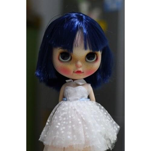 Customization doll DIY Change blyth doll For Girls 20171014 blue hair cute doll