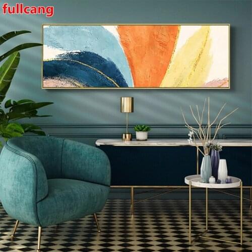 Modern Colorful Orange Yellow Blue diy Diamond Painting Abstract picture Square round 5d diamond Embroidery nordic art JX2392