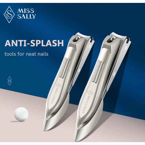 Miss Sally Stainless Steel Nail Clippers Set Anti Splash Toenail Fingernail Cutter Professional Manicure Tools Nail Trimmer