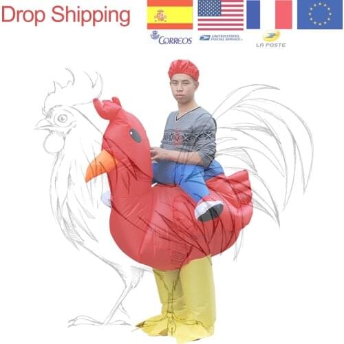 Inflatable Red Rooster Cosplay Costumes For Adult Man Women Blowup Halloween Anime Inflatable Costume Mascot Party Costume