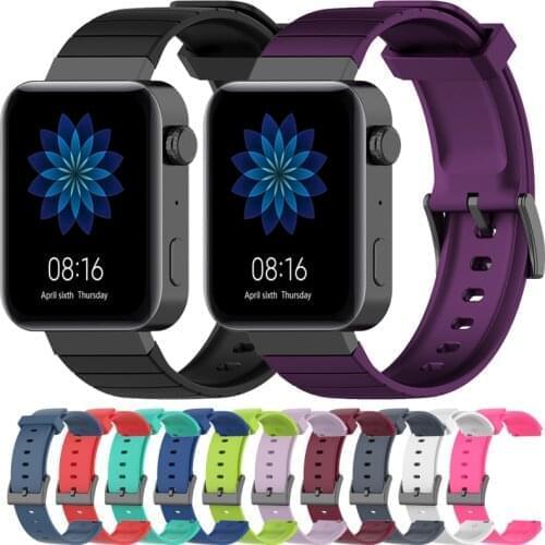 Silicone Strap for Xiaomi MI Smart Watch Sport Replacement Bracelet Watchband for Xiaomi Watchband 2019 18mm Universal Band