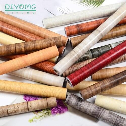Wood Grain Wall Stickers Wallpaper for Living Room Bedroom PVC Self-Adhesive Cabinet Renovation Decor Sticker Film Contact Paper