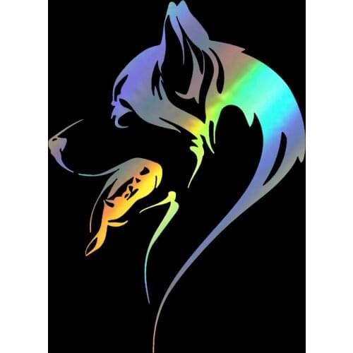 11.8X16.3CM Funny 3D Vinyl Decal Abstract Dog Head Of Husky Animal Pet Car Stickers And Motorcycle Decals Car-styling