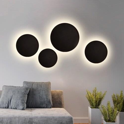 Modern Simple Black Wall Lamp Corridor Staircase Background Creative Nordic Designer Personality LED Decorative Lights