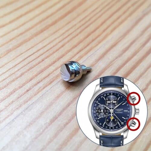 Steel pusher button for Lon gines Master Collection L2.773 automatic watch