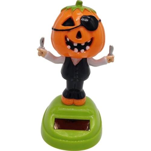 Solar Powered Dancing Halloween Pumpkin Figures Home Car Decor Ornament Gadget Toy