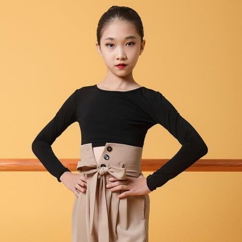 Latin Dance Tops For Girls Long Sleeve Backless Shirt Professional Latin Dance Practice/Performance Blouse Rumba Costumes VO1422