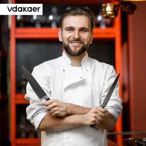 Unisex restaurant uniforms shirts Chef Uniform Chef Clothes Long sleeves uniform Bakery Hotel chef white jacket shirt men chef