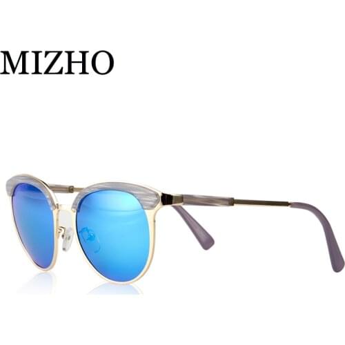 MIZHO Vidrio Metal Star Polarized Sunglasses Women Cat eye Vintage UVA Polaroid Sunglass Protector Mirror Original Case 2019